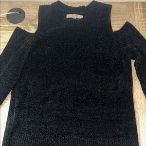 LOFT Off-the-Shoulder Black Sweater